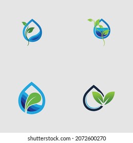 set of hydroponic logos vector design illustration on gray background