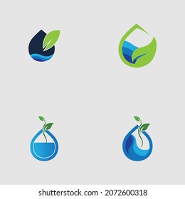 set of hydroponic logos vector design illustration on gray background