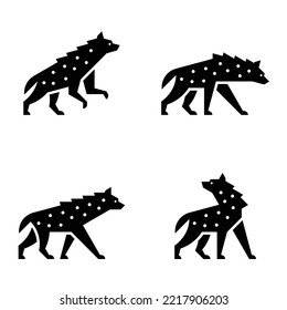 Set of Hyena, Hyena Logo. Icon design. Template elements