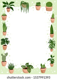 Set of hygge potted succulents. Cozy lagom scandinavian style collection of plants