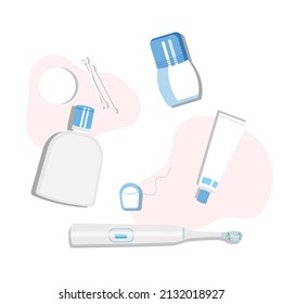  set of hygiene products isolated