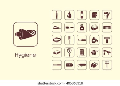 Set of hygiene simple icons