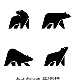 Set of Ice Bear, Ice Bear Logo. Icon design. Template elements