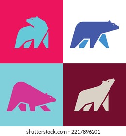 Set of Ice Bear, Ice Bear Logo. Icon design. Template elements