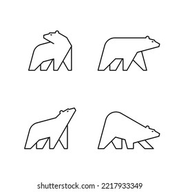 Set of Ice Bear, Ice Bear Logo. Icon design. Template elements