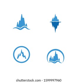 Set Ice berg Logo Template vector symbol nature