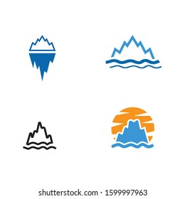 Set Ice berg Logo Template vector symbol nature