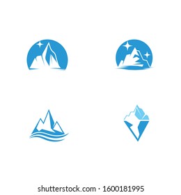 Set  Ice berg Logo Template vector symbol nature