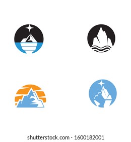 Set  Ice berg Logo Template vector symbol nature