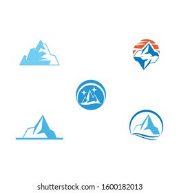 Set  Ice berg Logo Template vector symbol nature