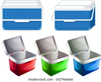 Satz von Eiscontainer-Illustration
