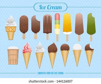 set of ice cream