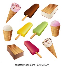 Set of ice cream