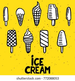 set with ice cream