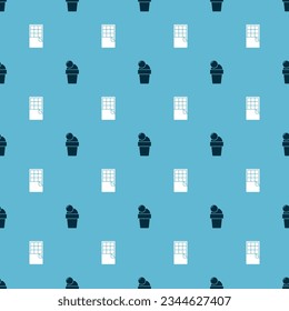 Set Ice cream and Chocolate bar on seamless pattern. Vector