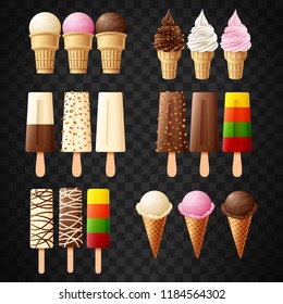 Set of ice cream collection set