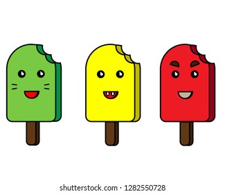 Set of ice cream cones.