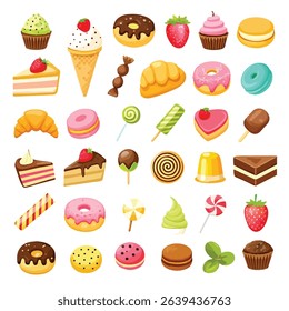 A set of ice cream cones and bowls with different flavors and toppings.