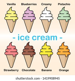 Set Ice Cream Different Tastes Stock Vector (Royalty Free) 1419908945 ...