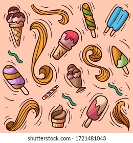 Eis-Doodle-Vektorgrafik