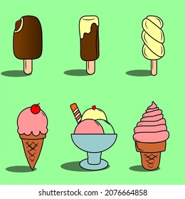 Set of Ice cream emoji design