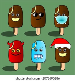 set of ice cream emoji design