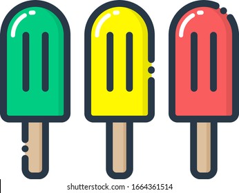 set of ice cream flat design illustrations