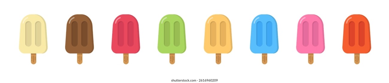 Set of Ice Cream Flat Icons