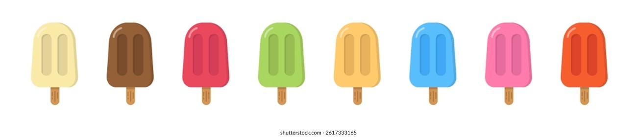 Set of Ice Cream Flat Icons