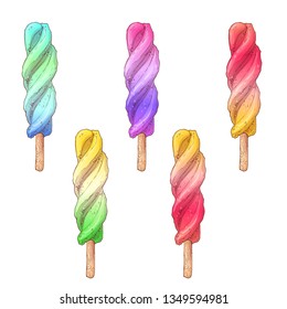 Set ice cream. Hand drawing. Vector illustration