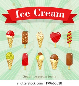 Set of ice cream icons