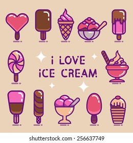 Set of ice cream icons