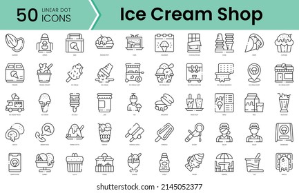 Set of ice cream icons. Line art style icons bundle. vector illustration