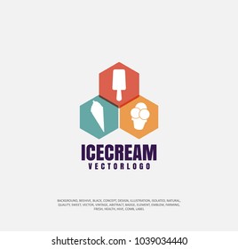 set, ice cream icons, object silhouette. Vector illustration