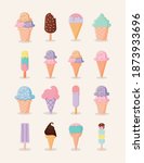 set of ice cream icons vector illustration design