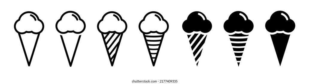 Set of ice cream icons, vector