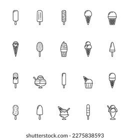 Set of ice cream icons, vector illustration