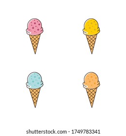 establecer un vektor de ideas de helados