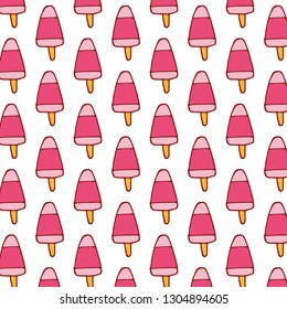 Set of ice cream line icons, vector pattern