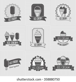 set of ice cream logo, badges and labels templates