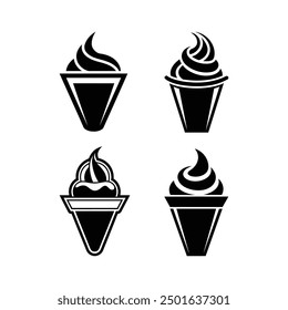 Conjunto de Ilustración vectorial de iconos de logotipo de helado: ideal para el diseño de camisetas, diseño de sudaderas con capucha, diseño de fundas de almohada y más