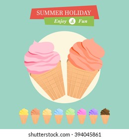 Set ice cream mix taste in summer time. 
