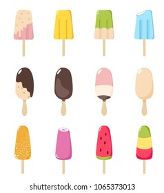 a set of ice cream on a stick