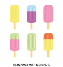 Set of ice cream on a stick