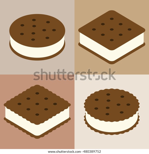 Set of ice cream\
sandwich cookie collection
