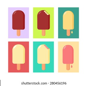 Set of ice cream sticks