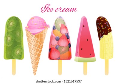 Set of ice cream. Vector