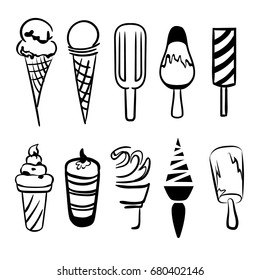 Set of ice cream. Vector.