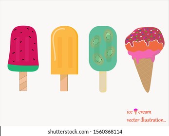Set of Ice Cream Vector Design.