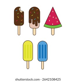 Set Ice Cream Vector Design Vector Stock